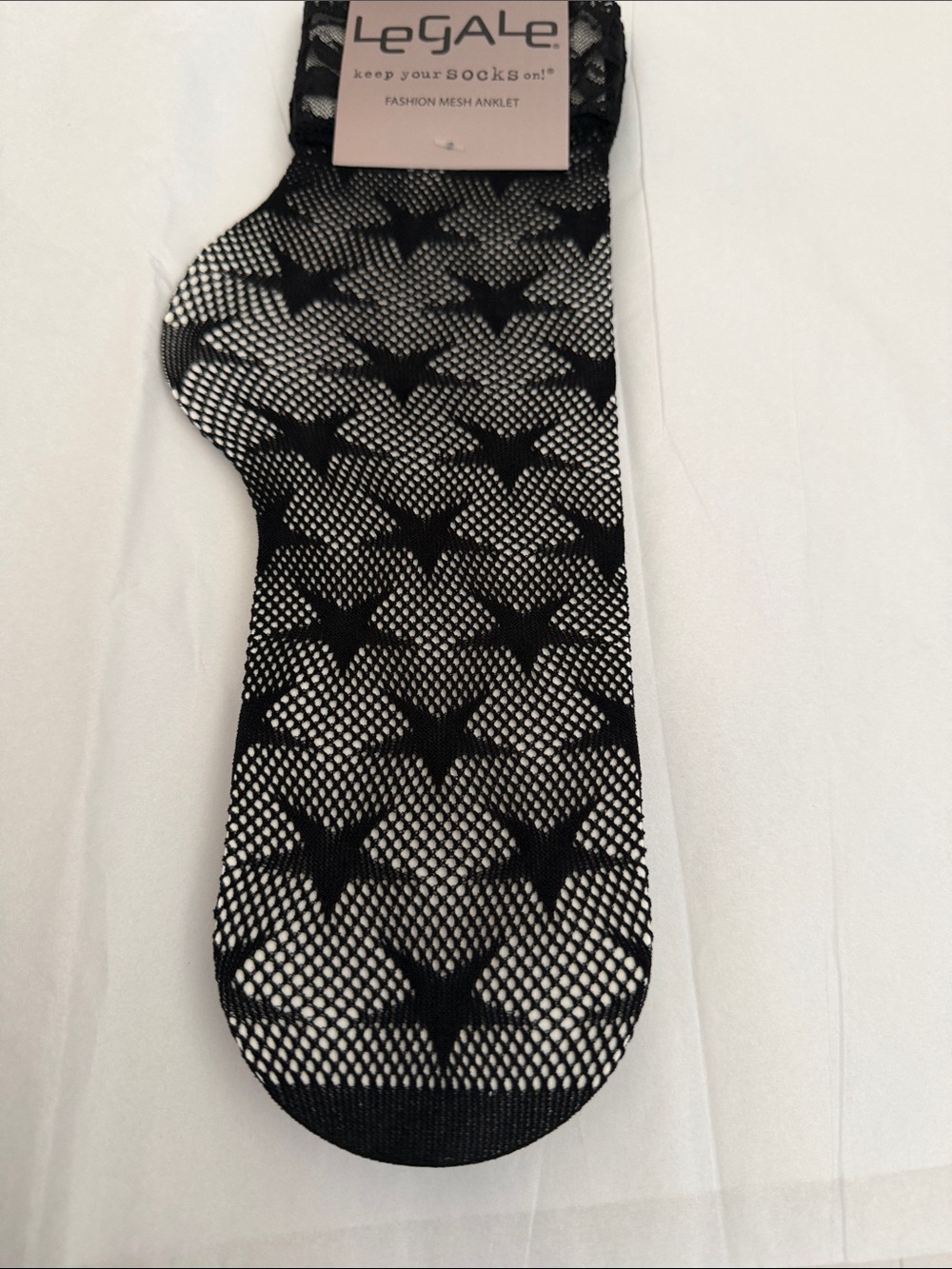 Men’s Black Star Mesh Ankle Socks